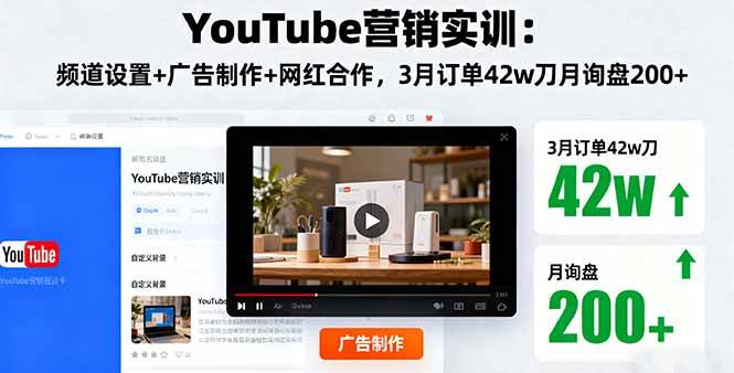 YouTube营销实战指南：从频道搭建到广告投放与网红合作，助力海外市场增长