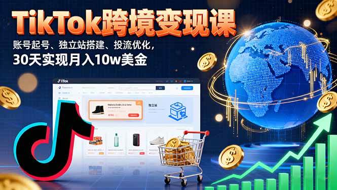 TikTok跨境电商实战指南:账号运营与独立站搭建,30天快速提升海外销售业绩