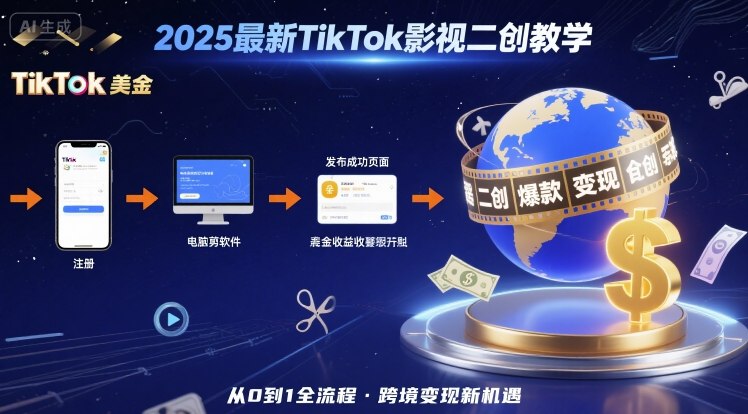 2025年TikTok影视二创指南:从账号注册到内容发布全流程,探索跨境变现新路径