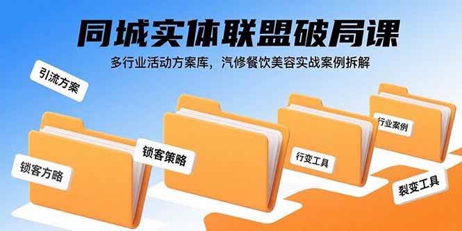同城实体联盟运营指南:多行业活动方案与汽修餐饮美容实战案例解析