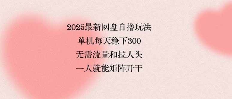 2025年网盘高效操作指南:单机日产出稳定,无需引流与推广,独立即可完成