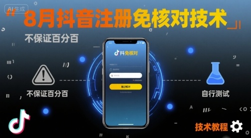8月抖音注册免核对方法实测：简化流程提升效率，注意自行验证效果
