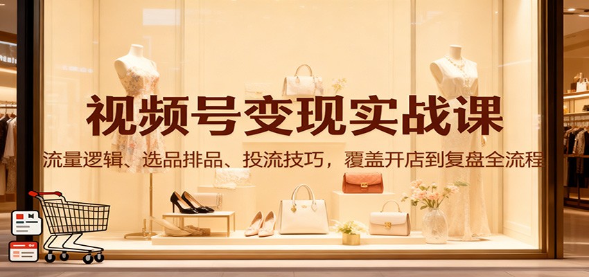 视频号运营实战指南：解析流量底层逻辑，掌握选品与投放技巧，打通开店到复盘全流程