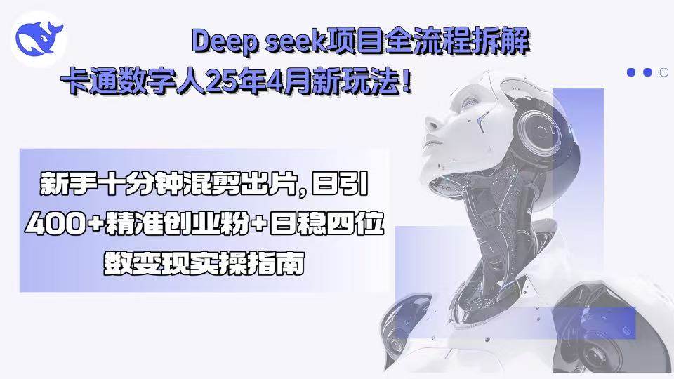 Deep Seek项目全流程拆解：卡通数字人创新玩法解析，十分钟掌握高效混剪技巧