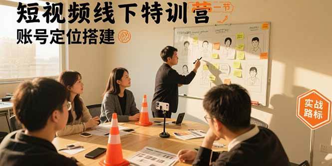 短视频线下特训营：账号定位与内容搭建，口播号拍摄剪辑技巧，直播间流量获取与变现实战方法