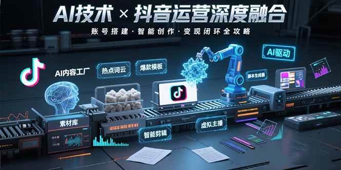 AI技术与抖音运营的融合应用：从账号搭建到内容创作，实现高效运营与价值提升