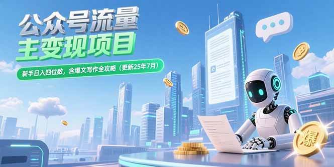 公众号流量主运营指南:爆文写作与变现策略,助力新手高效提升收益(2025年7月版)