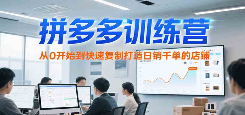 拼多多实战训练营:零基础起步,系统掌握日销千单店铺的快速复制技巧
