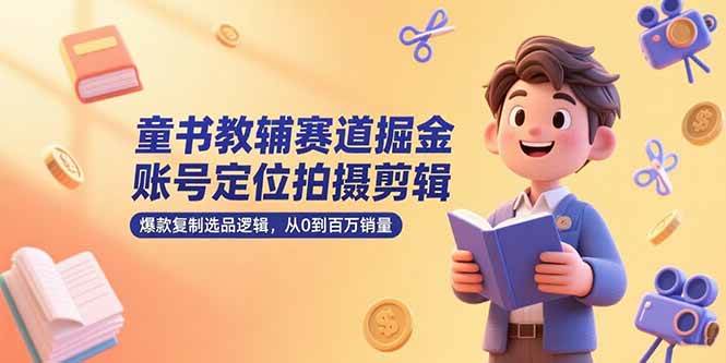 童书教辅账号运营指南：精准定位与拍摄剪辑，爆款内容复制与选品策略，实现销量突破