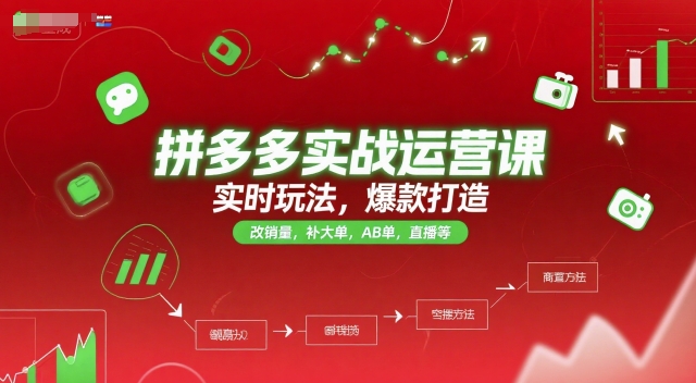 拼多多实战运营指南：爆款打造策略、直播玩法解析与销量提升技巧