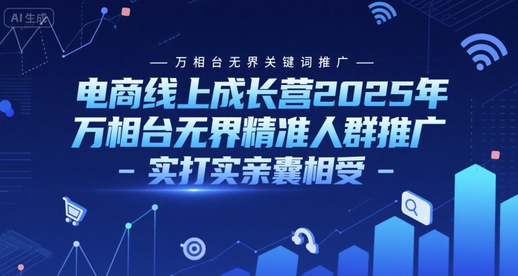 电商线上成长营：万相台无界关键词与精准人群推广实战，手把手教你高效操作