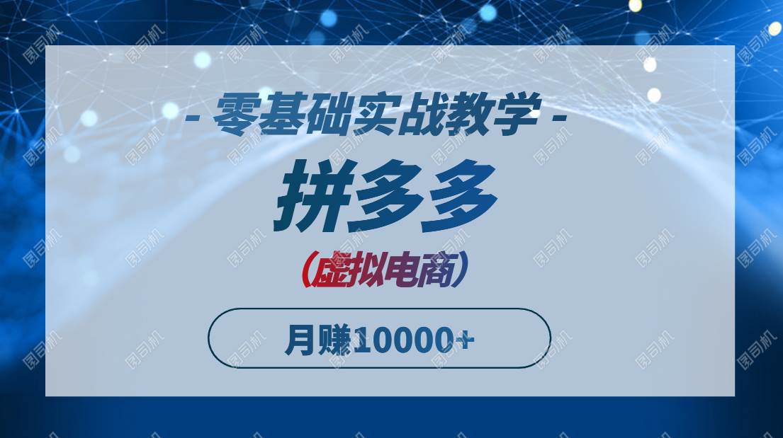 拼多多虚拟电商零基础实战指南：系统教学商品运营技巧，助力新手稳定提升销量