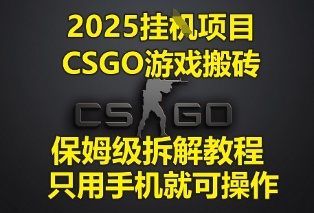 CSGO游戏道具搬砖项目详解：手机操作全流程拆解，新手轻松掌握实战方法