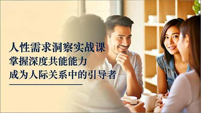 人性需求洞察实战课：培养深度共感能力，成为人际互动中的积极引导者