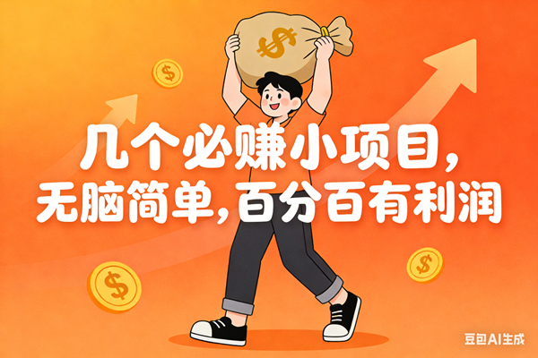 (16410期)几个必赚小项目,无脑简单,百分百有利润,副业首选,日入200+
