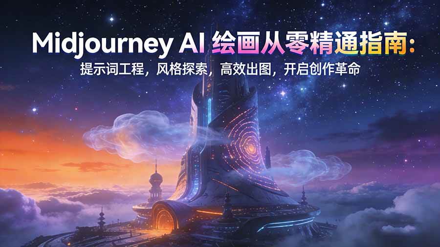 Midjourney AI绘画从零精通指南：掌握提示词工程，探索多元风格，提升创作效率