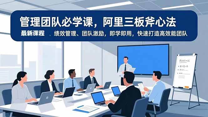 （16929期）管理团队必学课，阿里三板斧心法、绩效管理、团队激励，即学即用，快速打造高效能团队