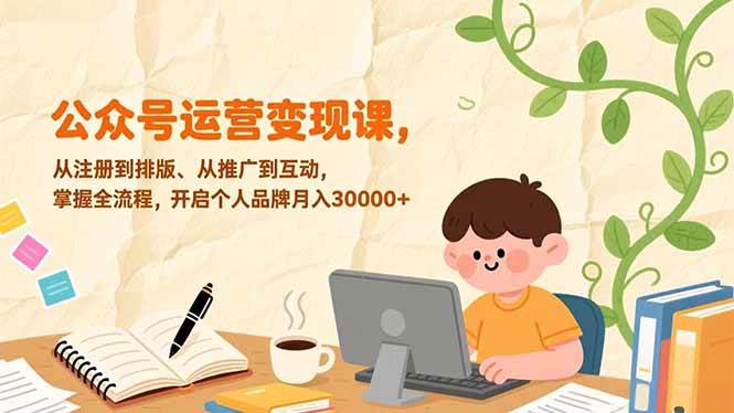 (17067期)公众号运营变现课,从注册到排版、从推广到互动,掌握全流程,开启个人品牌月入30000+ (17067期)公众号运营变现课,从注册到排版、从推广到互动,掌握全流程,开启个人品牌月入30000+