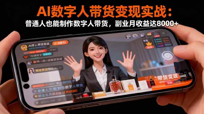 (16377期)AI数字人带货变现实战:普通人也能制作数字人带货,副业月收益达8000+ (16377期)AI数字人带货变现实战:普通人也能制作数字人带货,副业月收益达8000+