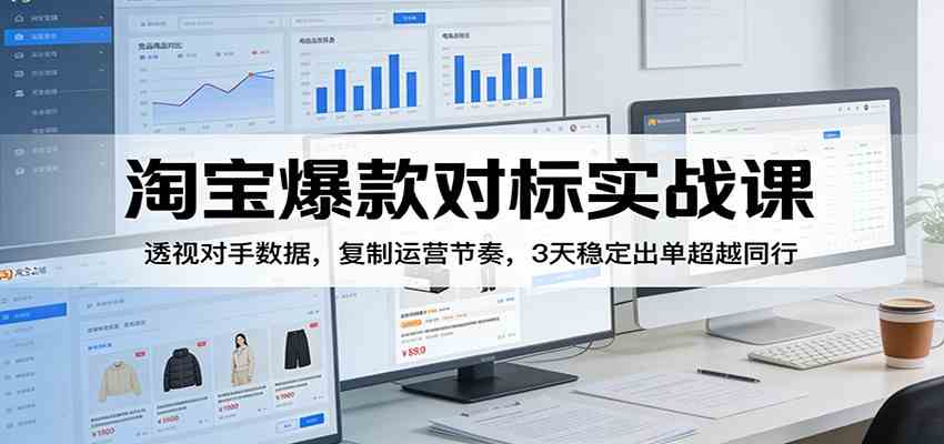 淘宝爆款对标实战课：透视对手数据，复制运营节奏，3天稳定出单超越同行