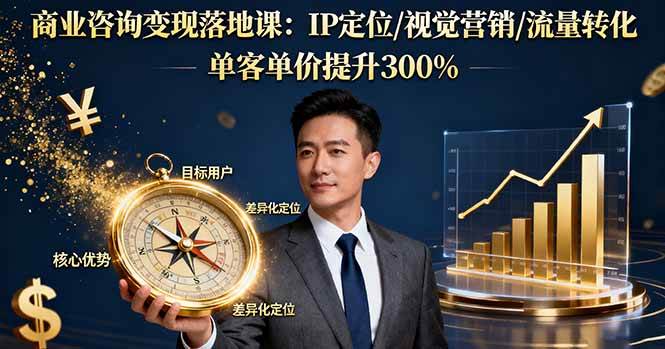 (16249期)商业咨询变现落地课:IP定位/视觉营销/流量转化,单客单价提升300% (16249期)商业咨询变现落地课:IP定位/视觉营销/流量转化,单客单价提升300%