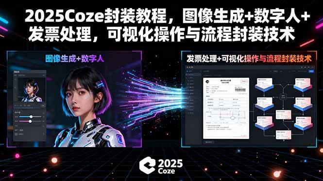 (15980期)2025Coze封装教程,图像生成+数字人+发票处理,可视化操作与流程封装技术 (15980期)2025Coze封装教程,图像生成+数字人+发票处理,可视化操作与流程封装技术