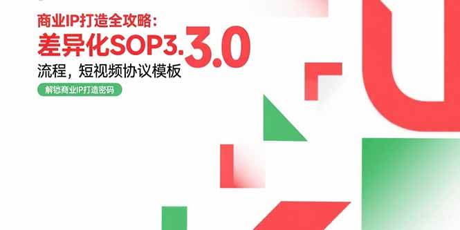 （15486期）商业IP打造全攻略：差异化SOP3.0流程，短视频协议模板，婚恋项目实战案例