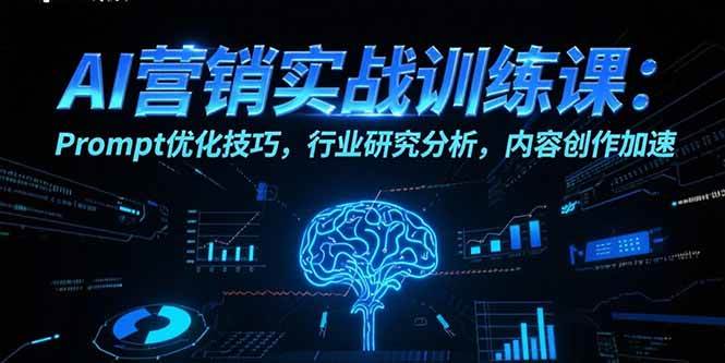 (15465期)AI营销实战训练课:Prompt优化技巧,行业研究分析,内容创作加速 (15465期)AI营销实战训练课:Prompt优化技巧,行业研究分析,内容创作加速