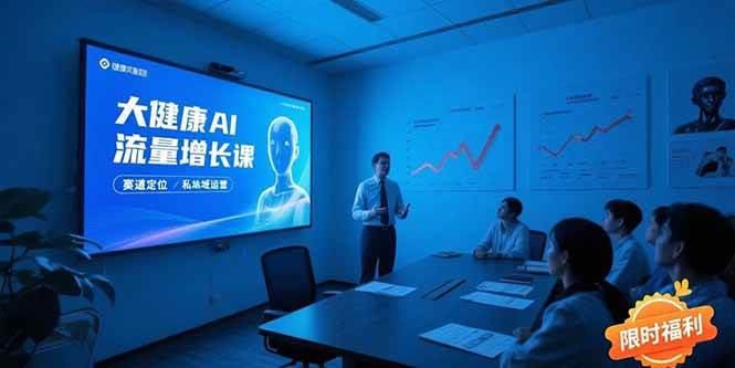 （15396期）大健康AI流量增长课，赛道定位方法论，AI数字人内容生产，私域转化运营…