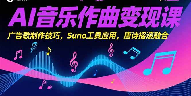 (15370期)AI音乐作曲变现课,广告歌制作技巧,Suno工具应用,唐诗摇滚融合 (15370期)AI音乐作曲变现课,广告歌制作技巧,Suno工具应用,唐诗摇滚融合
