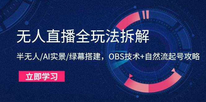 (14684期)无人直播全玩法拆解:半无人/AI实景/绿幕搭建,OBS技术+自然流起号攻略 (14684期)无人直播全玩法拆解:半无人/AI实景/绿幕搭建,OBS技术+自然流起号攻略