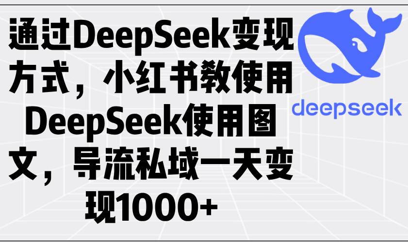 (14179期)通过DeepSeek变现方式,小红书教使用DeepSeek图文,导流私域一天变现1000+