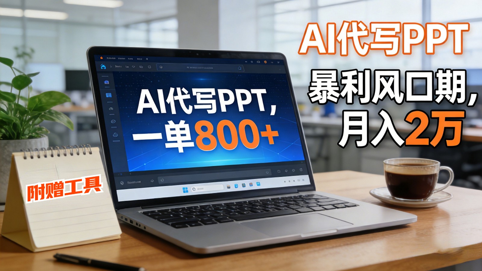 AI 代写做 PPT！一单狂赚 800+，风口期月入 2 万（工具 + 提示词直接送）