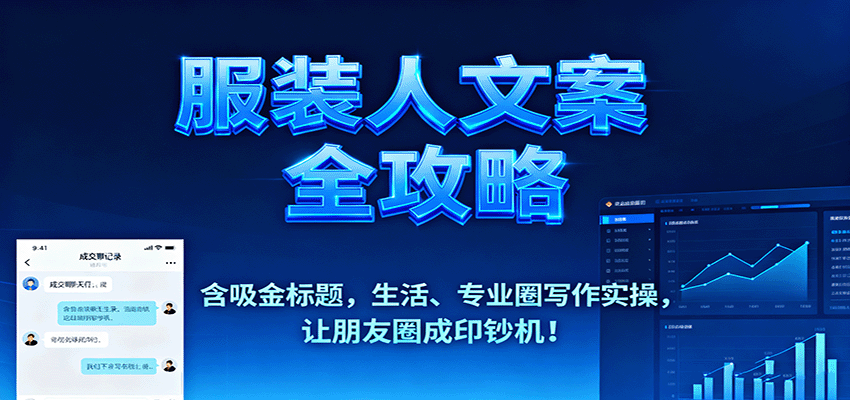 服装人文案全攻略，含吸金标题，生活、专业圈写作实操，让朋友圈成印钞机！