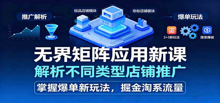 无界矩阵应用新课,解析不同类型店铺推广,掌握爆单新玩法,掘金淘系流量 无界矩阵应用新课,解析不同类型店铺推广,掌握爆单新玩法,掘金淘系流量