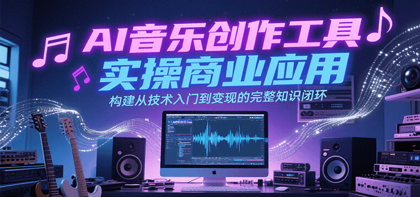 AI音乐创作工具实操商业应用,构建从技术入门到变现的完整知识闭环 AI音乐创作工具实操商业应用,构建从技术入门到变现的完整知识闭环