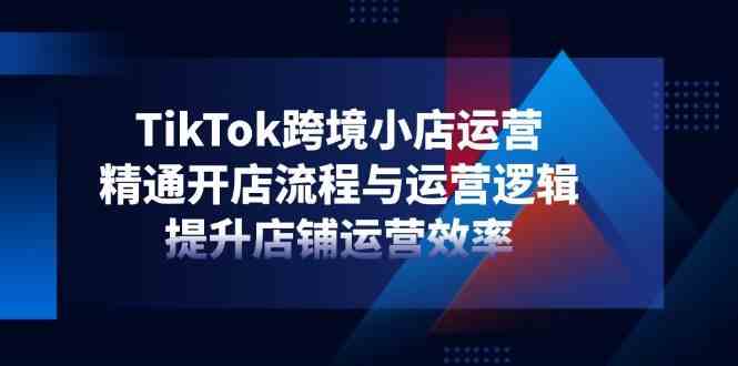 TikTok跨境小店运营，精通开店流程与运营逻辑，提升店铺运营效率