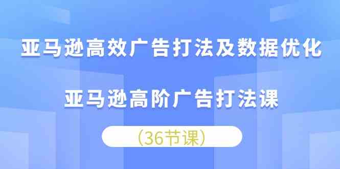 亚马逊高效广告打法及数据优化,亚马逊高阶广告打法课(36节)
