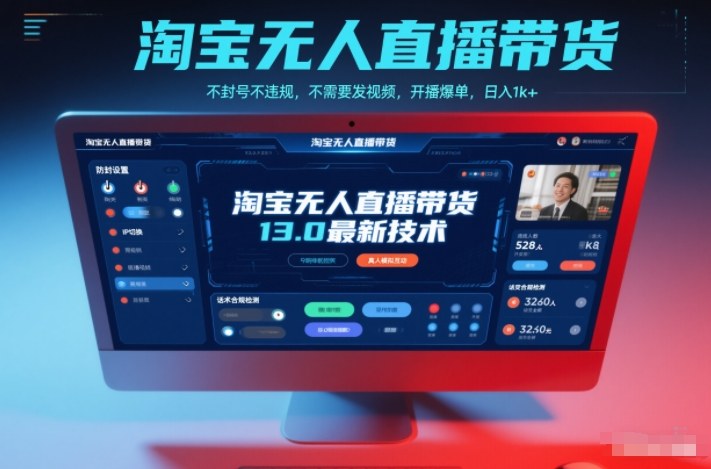 淘宝无人直播带货13.0最新技术,不封号不违规,不需要发视频,开播爆单,日入1k+【揭秘】 淘宝无人直播带货13.0最新技术,不封号不违规,不需要发视频,开播爆单,日入1k+【揭秘】