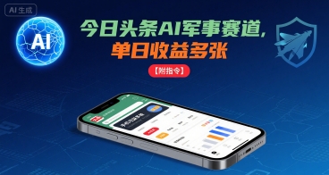 今日头条AI军事赛道,单日收益多张 ,手机可做【附指令】 今日头条AI军事赛道,单日收益多张 ,手机可做【附指令】