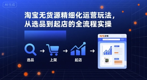 淘宝无货源精细化运营玩法,从选品到起店的全流程实操 淘宝无货源精细化运营玩法,从选品到起店的全流程实操
