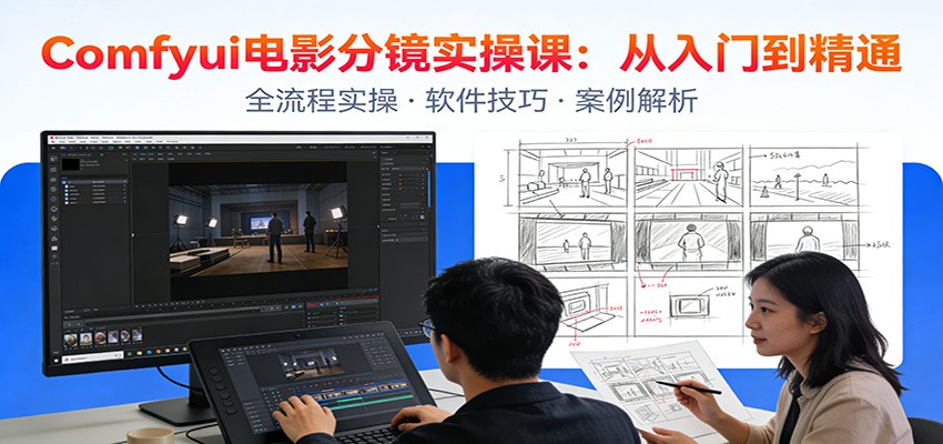 ComfyUI电影分镜实操课 分镜一致性、全流程AI视频制作 零基础也能做专业分镜、零基础也能做专业分镜
