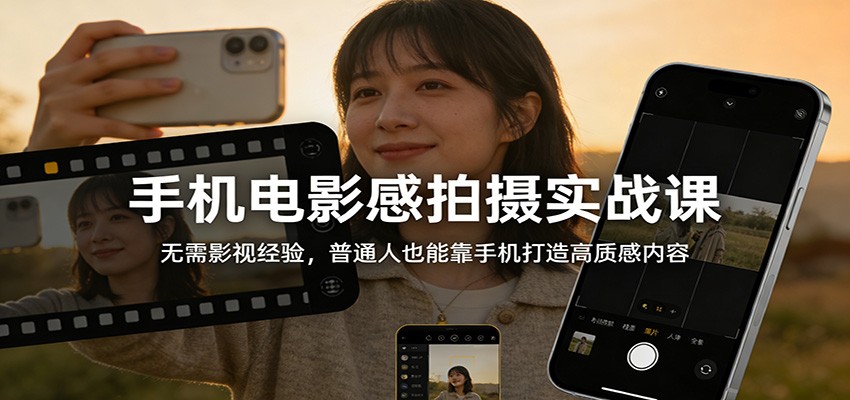 手机电影感拍摄实战课、零基础轻松上手、用手机创作高质感影像