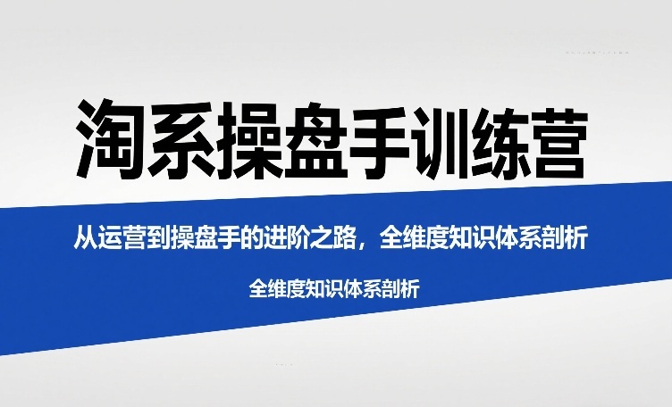 淘系操盘手进阶训练营、运营思维全局突破、全维度知识体系实战解析