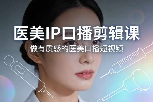 医美IP口播剪辑课、打造高级质感、引爆短视频流量增长
