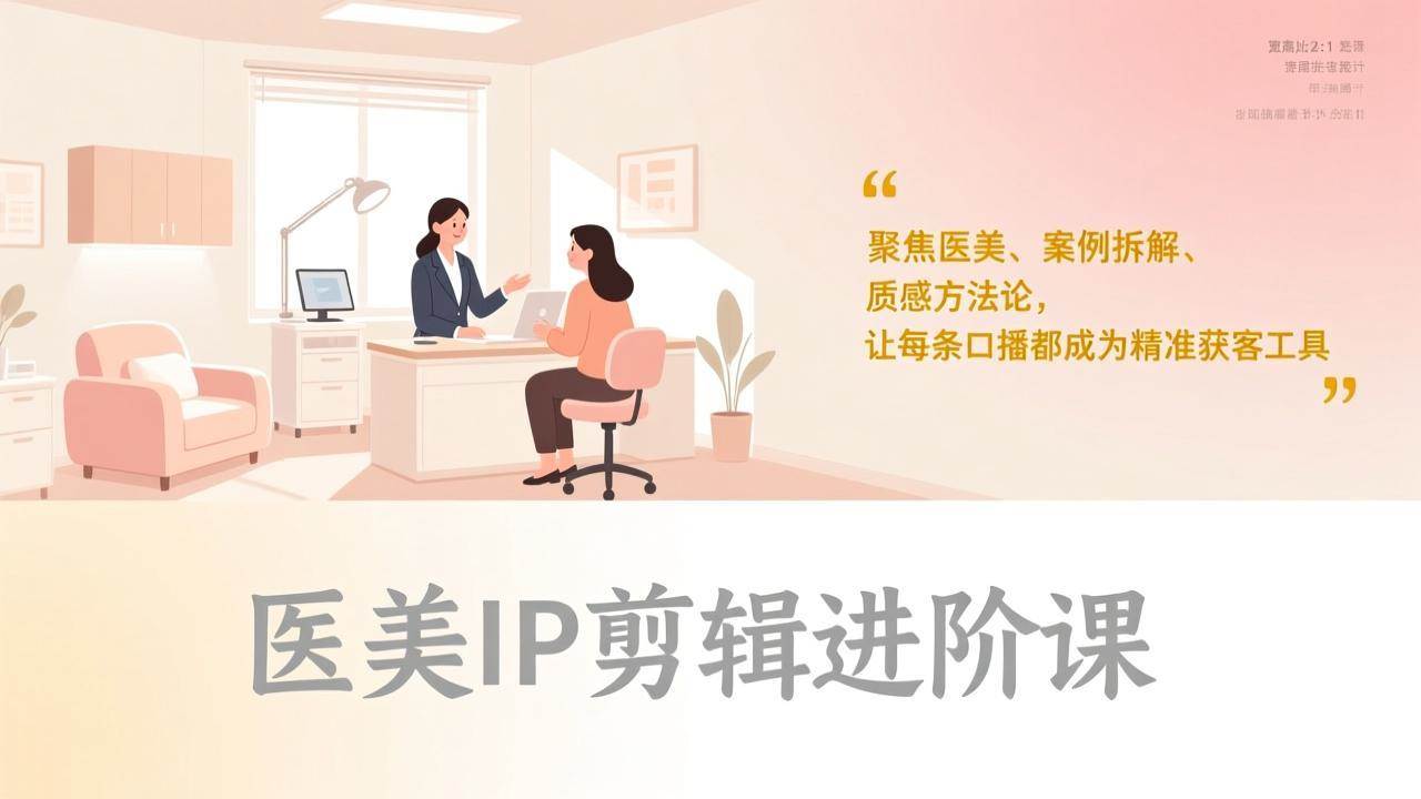 医美IP剪辑进阶课、案例拆解与质感提升、打造精准获客口播利器