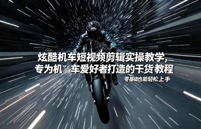 炫酷机车短视频剪辑实操教学、专为机车爱好者打造的干货教程、零基础也能轻松上手