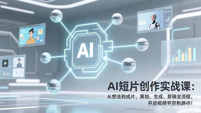 AI短片实战课、从策划到成片全流程、开启视频变现新路径