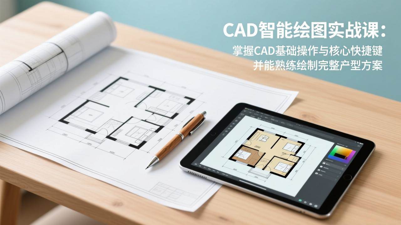 CAD智能绘图实战课、掌握基础操作与核心快捷键、熟练绘制完整户型方案