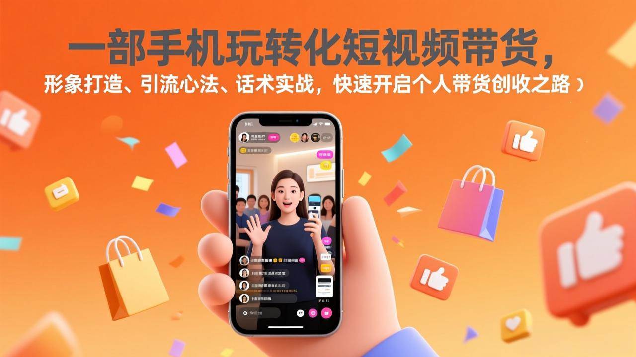 手机玩转化短视频带货、形象打造引流心法、话术实战开启创收路